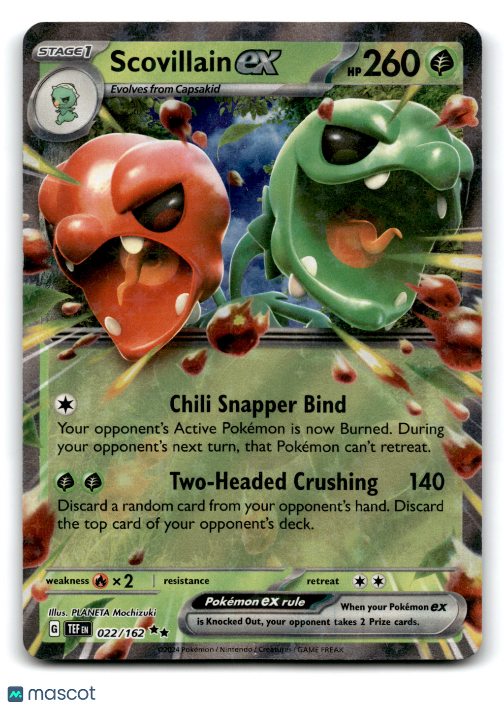 2024 Pokemon Scovillain EX #22/162