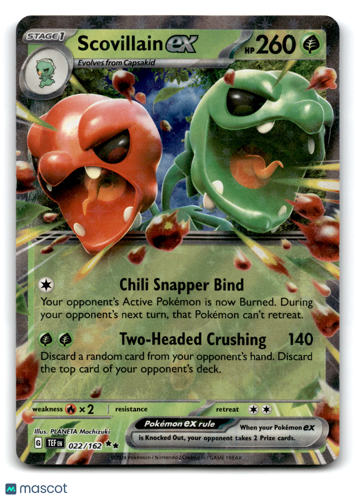2024 Pokemon Scovillain EX #22/162