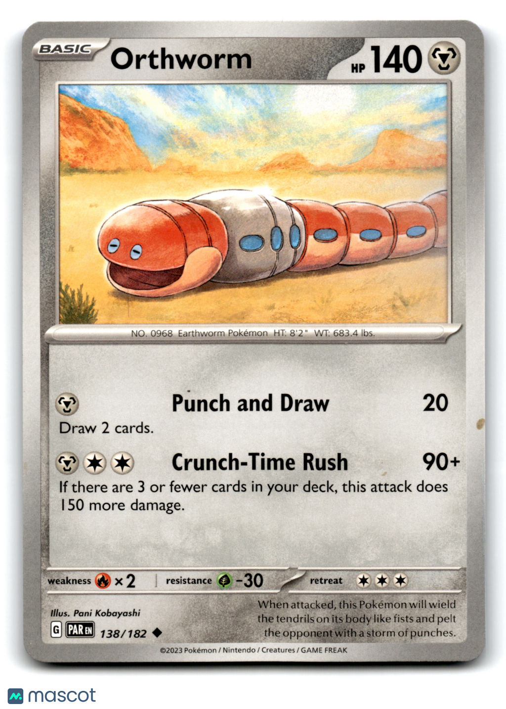 2023 Pokemon Orthworm #138/182