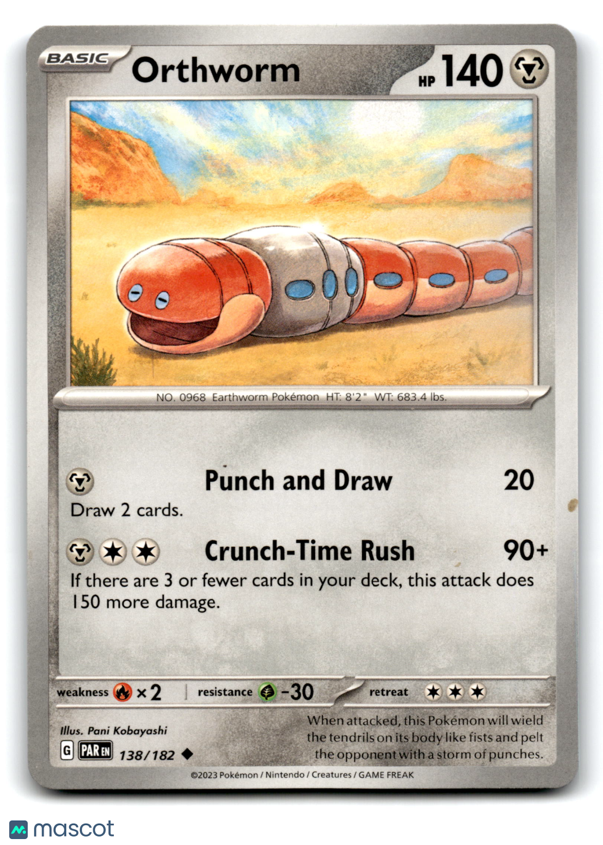 2023 Pokemon Orthworm #138/182