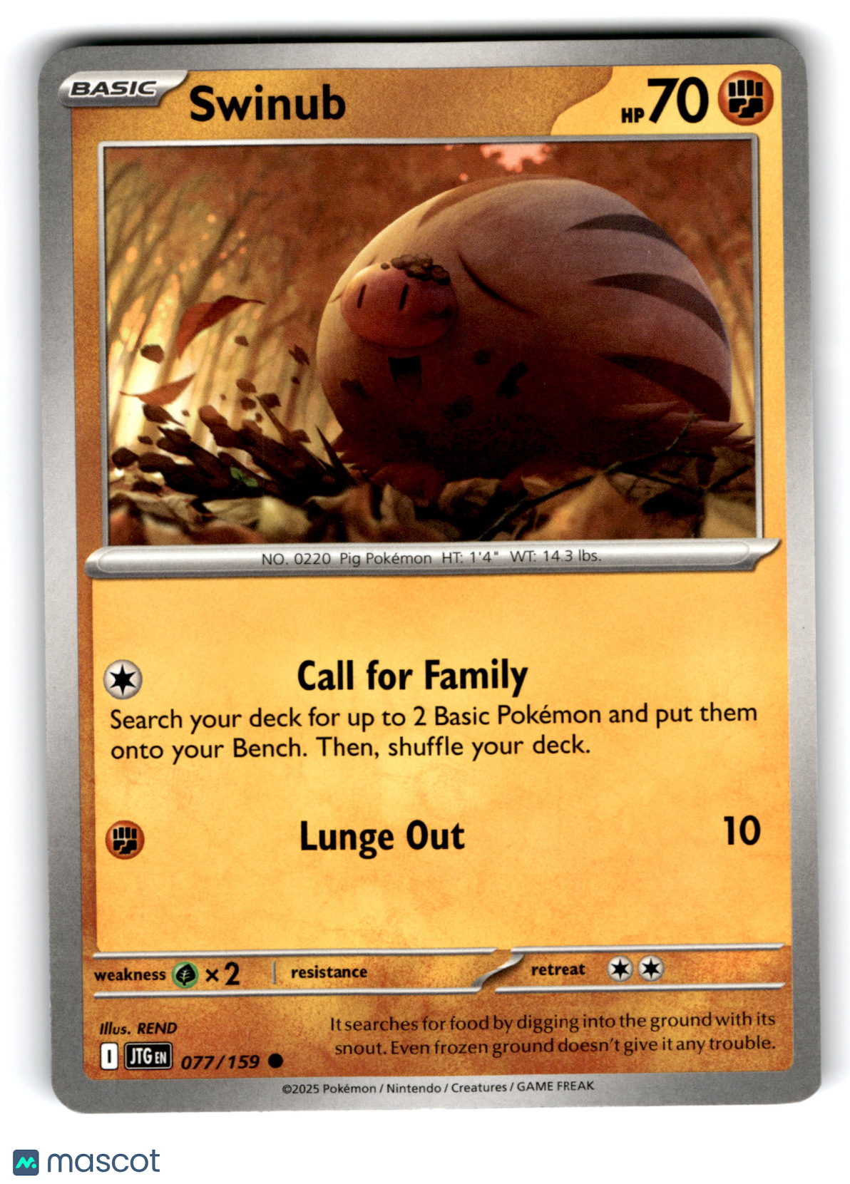 2025 Pokemon Swinub #77/159