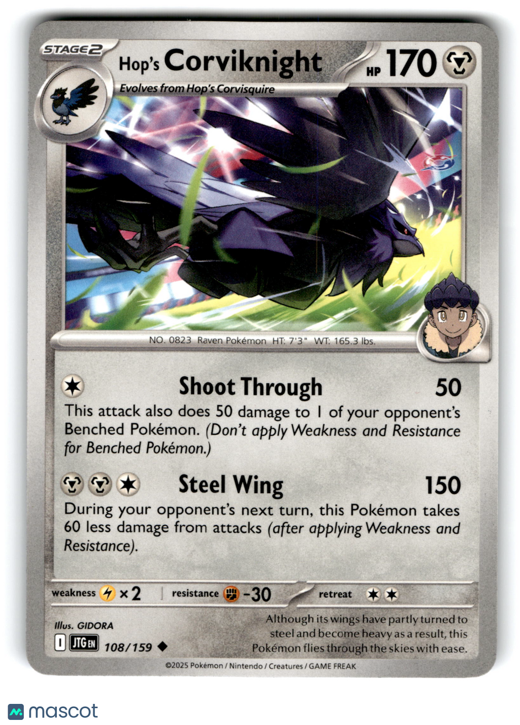 2025 Pokemon Hop's Corviknight #108/159