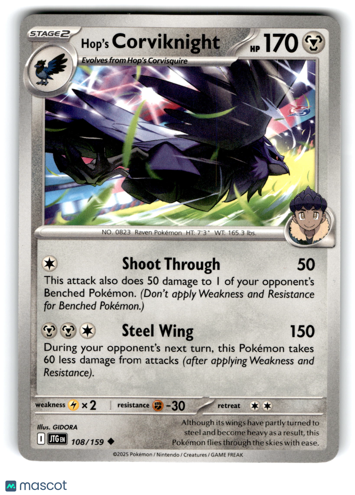 2025 Pokemon Hop's Corviknight #108/159