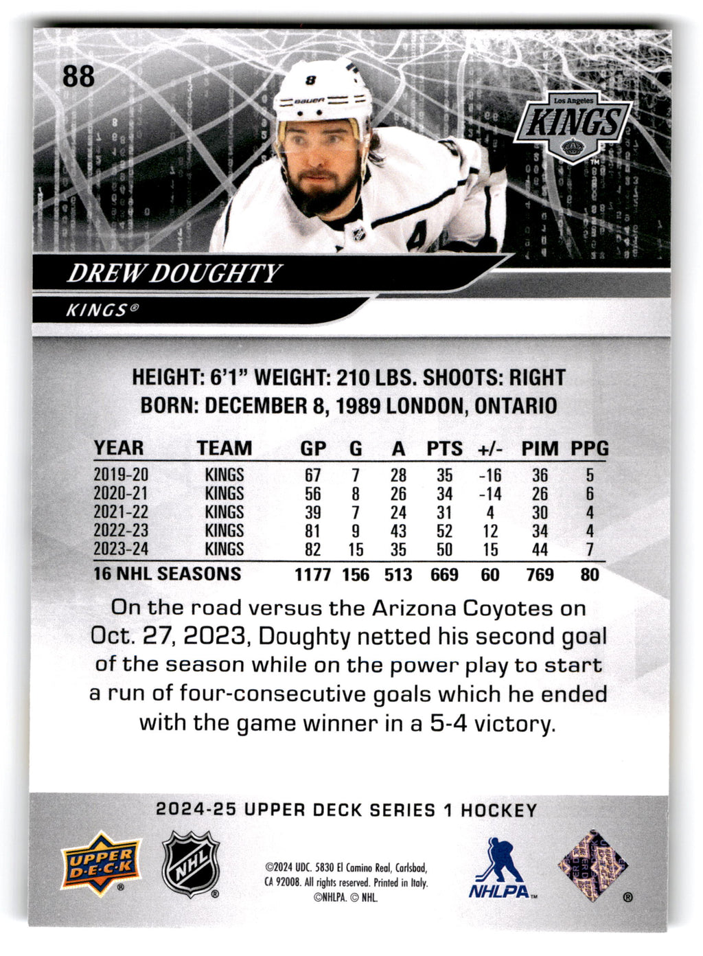2023 Upper Deck Series 1 Drew Doughty #88