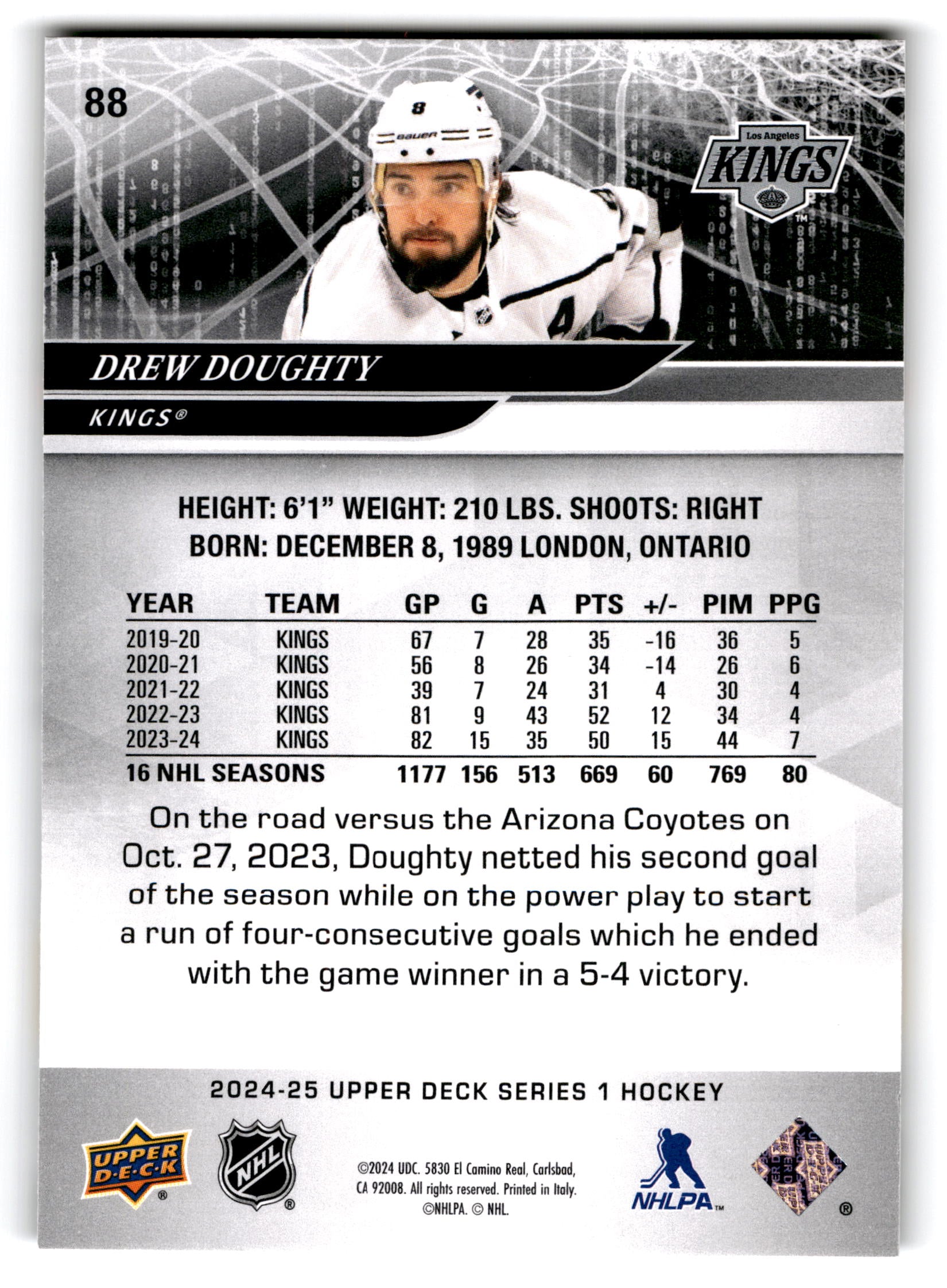 2023 Upper Deck Series 1 Drew Doughty #88
