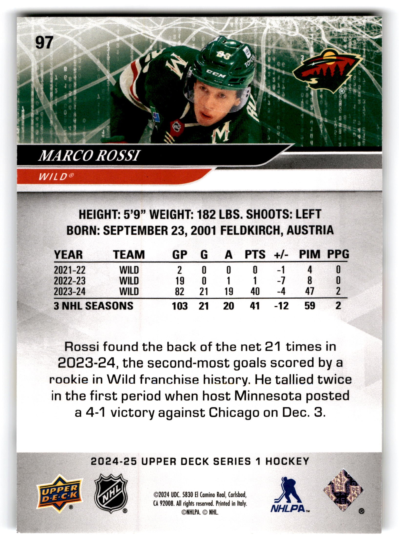 2023 Upper Deck Series 1 Marco Rossi #97