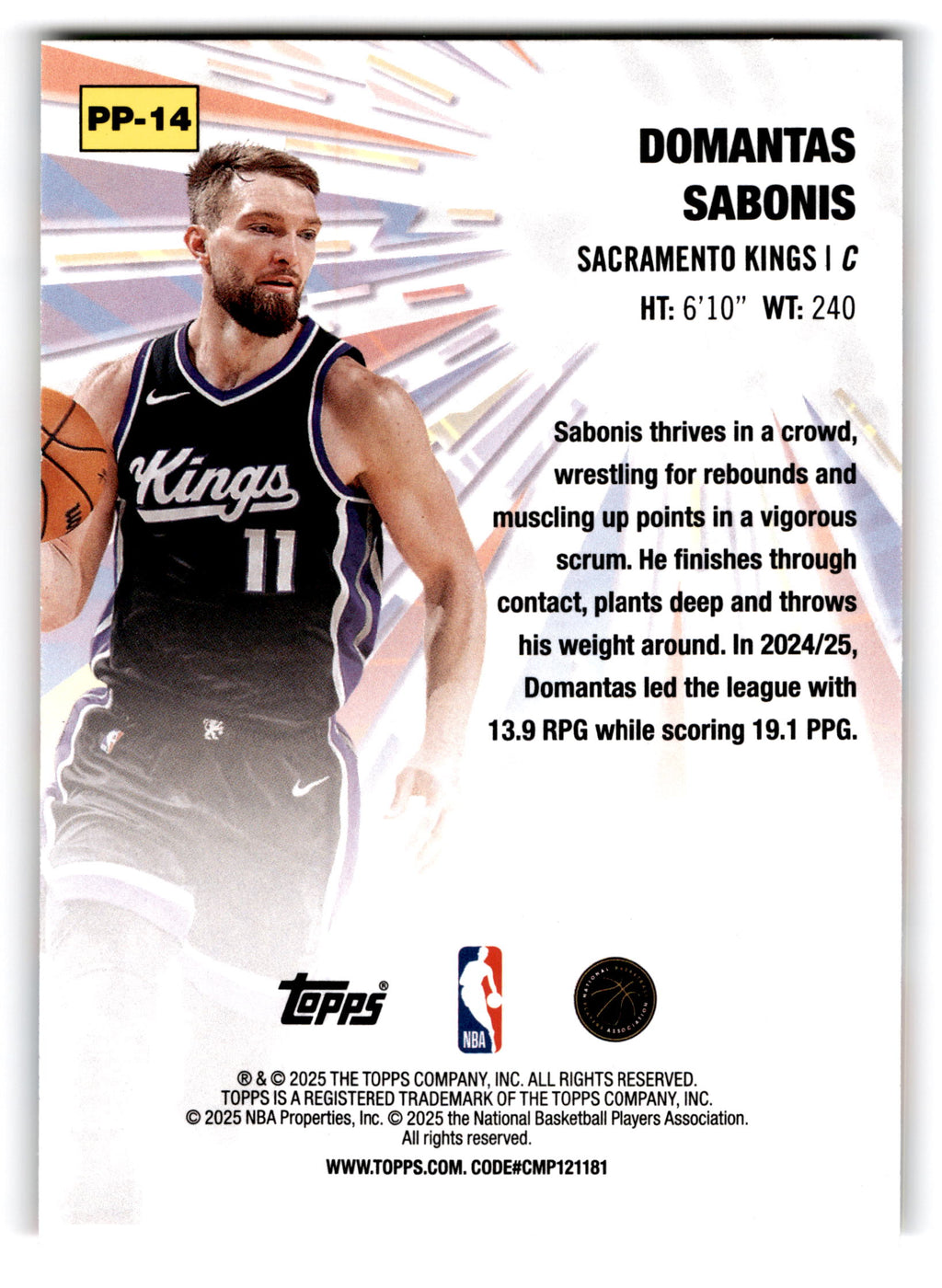 2025 Topps Power Players Domantas Sabonis #PP-14