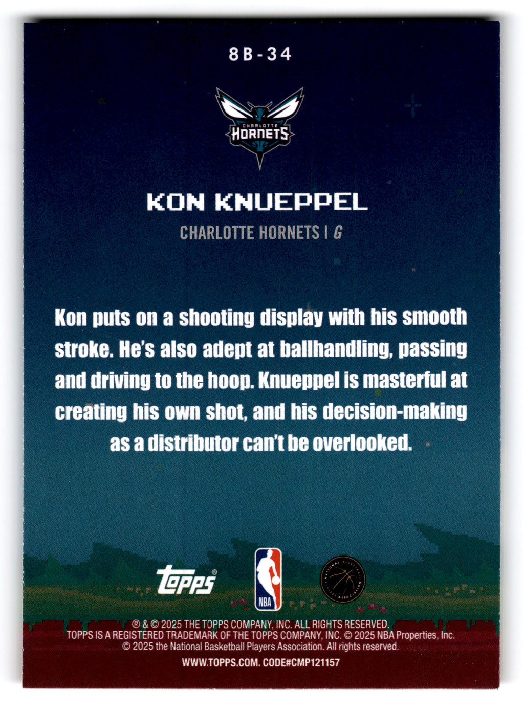 2025 Topps 8-Bit Ballers Kon Knueppel #8B-34 RC