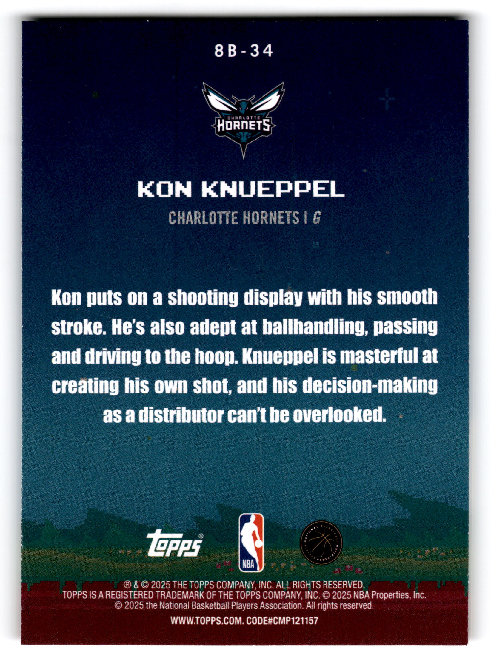 2025 Topps 8-Bit Ballers Kon Knueppel #8B-34 RC