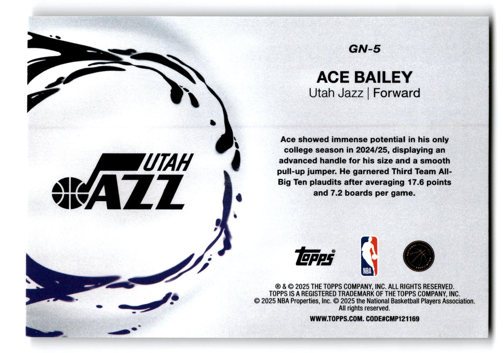 2025 Topps Generation Now Ace Bailey #GN-5 RC