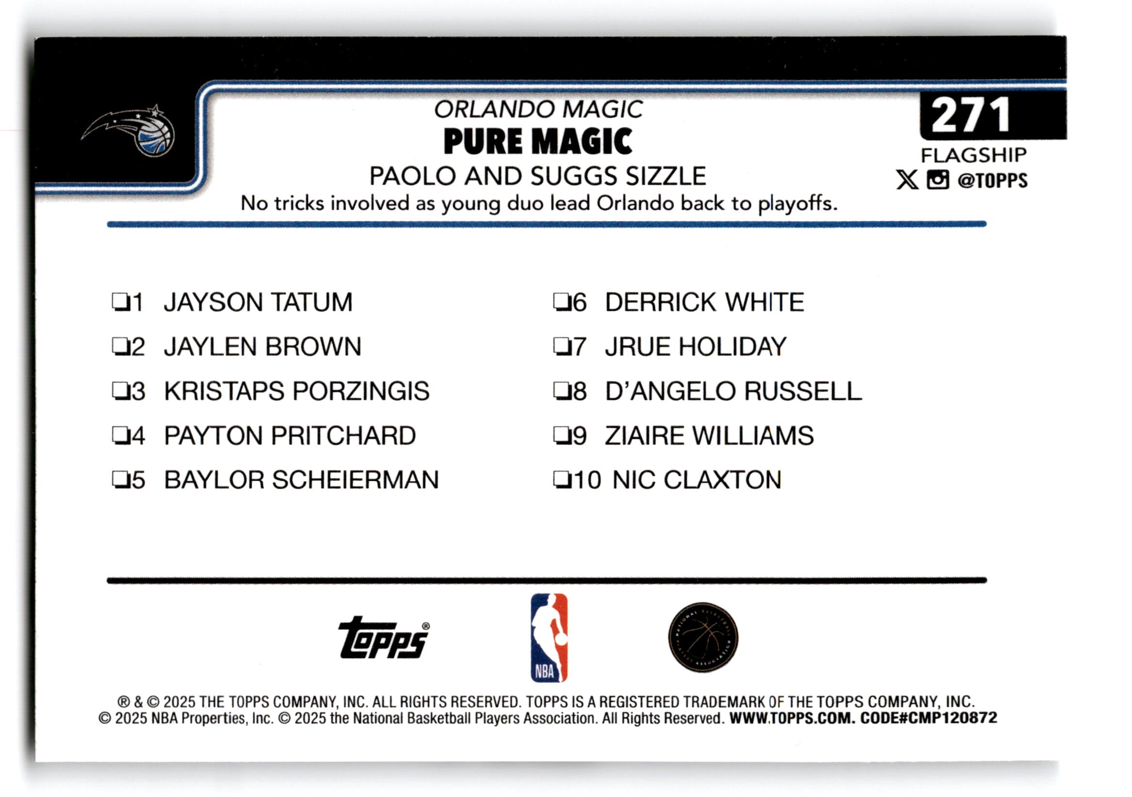 2025 Topps Flagship Jalen Suggs Paolo Banchero #271