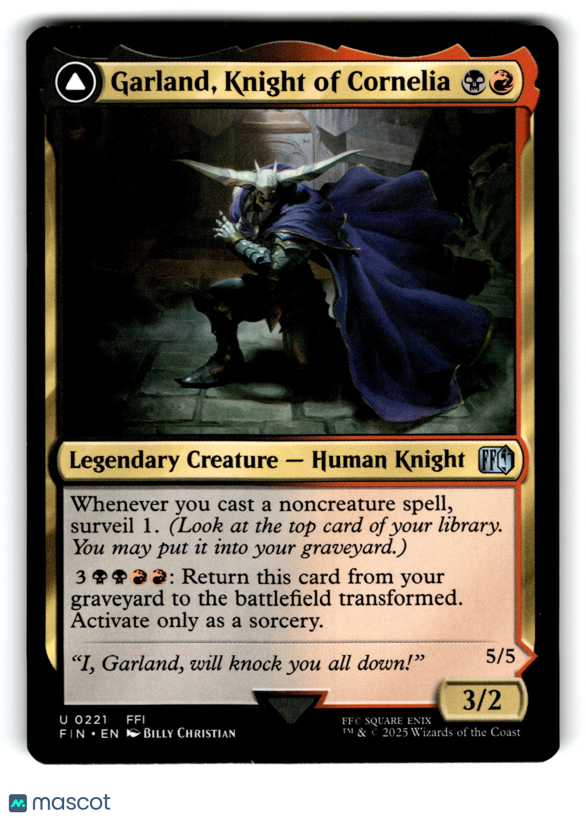 2025 Magic: The Gathering Garland, Knight of Cornelia #221