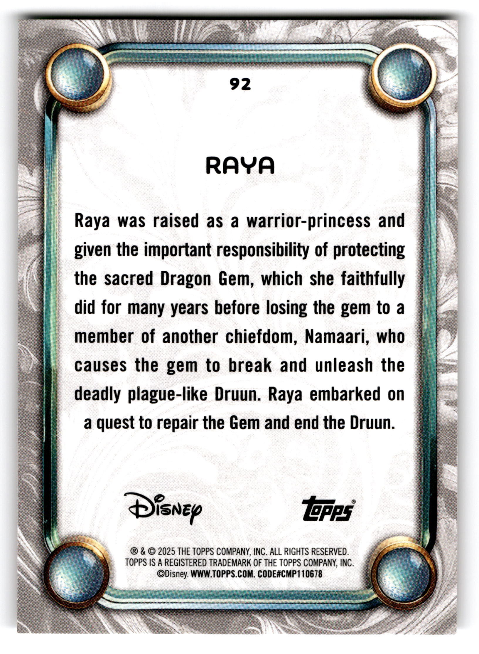 2025 Topps Disney Raya and the Last Dragon #92