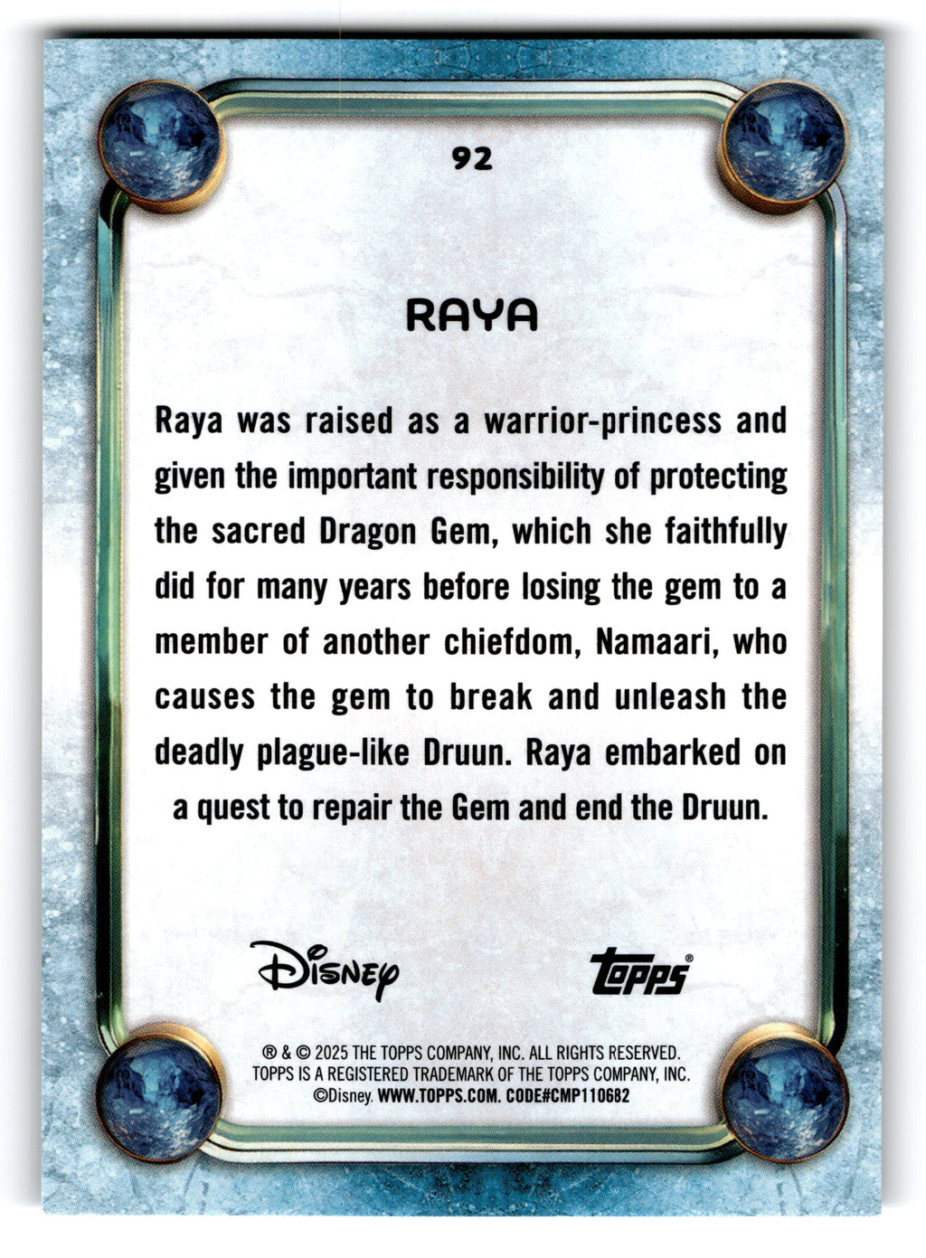 2025 Topps Disney Raya and the Last Dragon #92