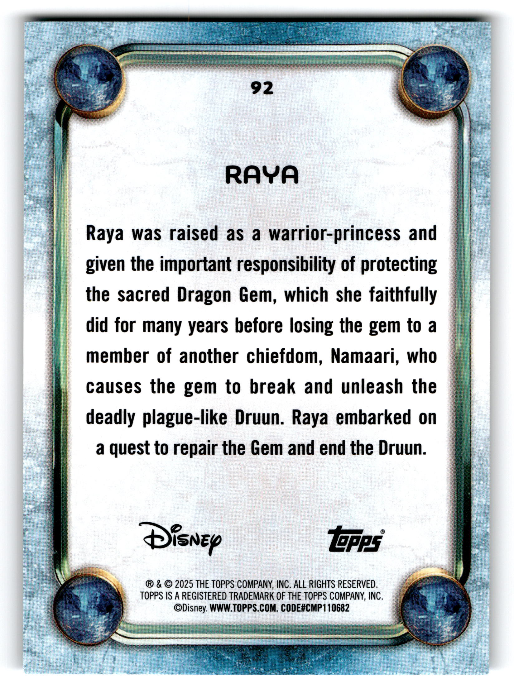2025 Topps Disney Raya and the Last Dragon #92