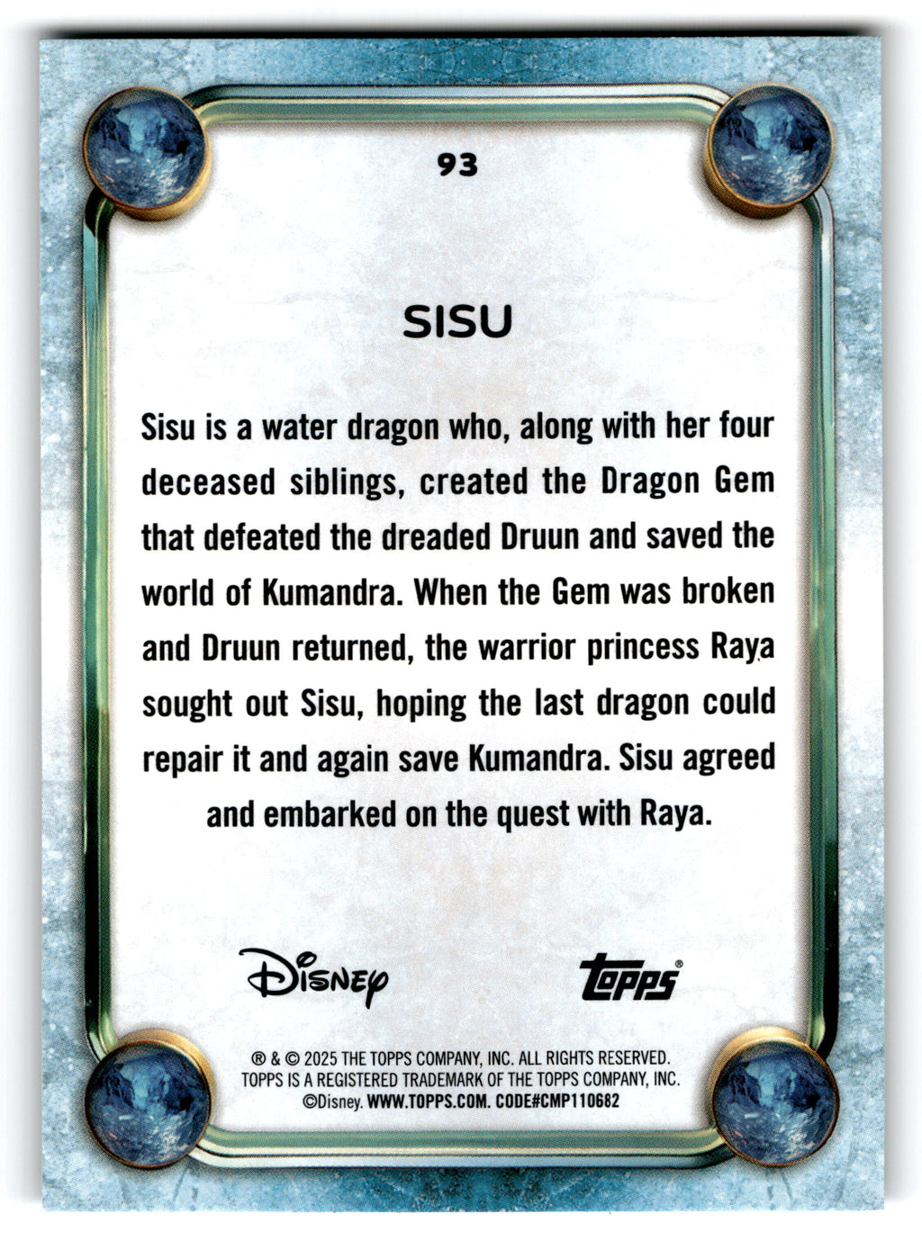 2025 Topps Disney Raya and the Last Dragon #93