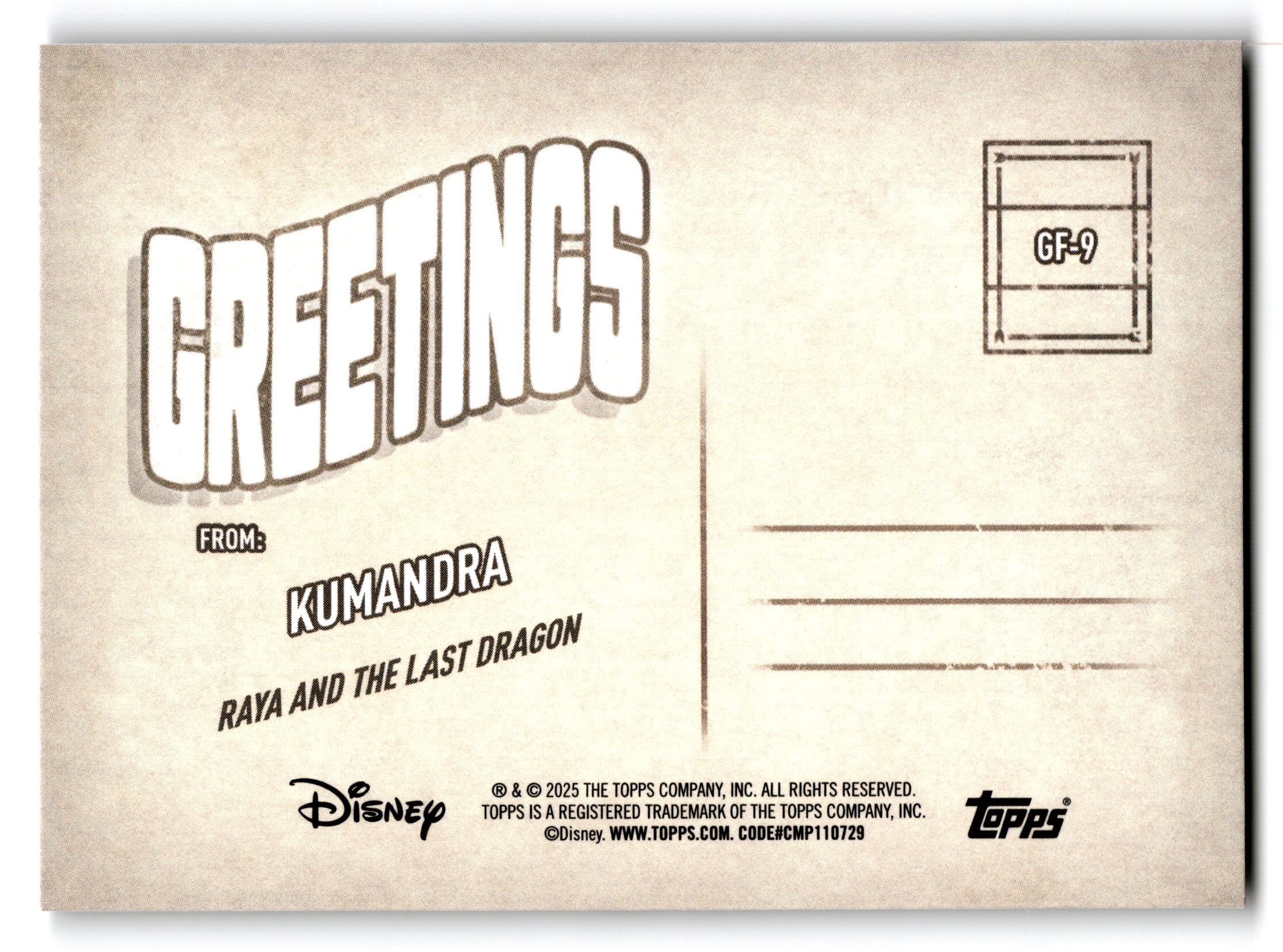 2025 Topps Disney Raya and the Last Dragon #GF-9