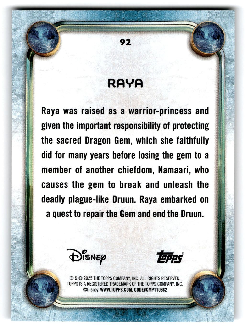 2025 Topps Disney Raya and the Last Dragon #92