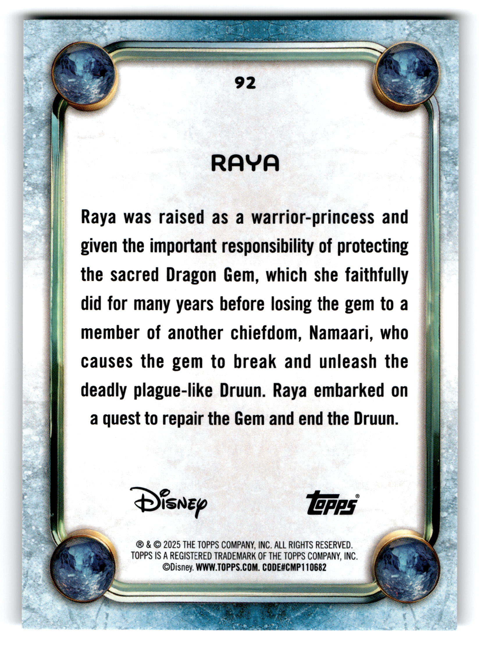 2025 Topps Disney Raya and the Last Dragon #92