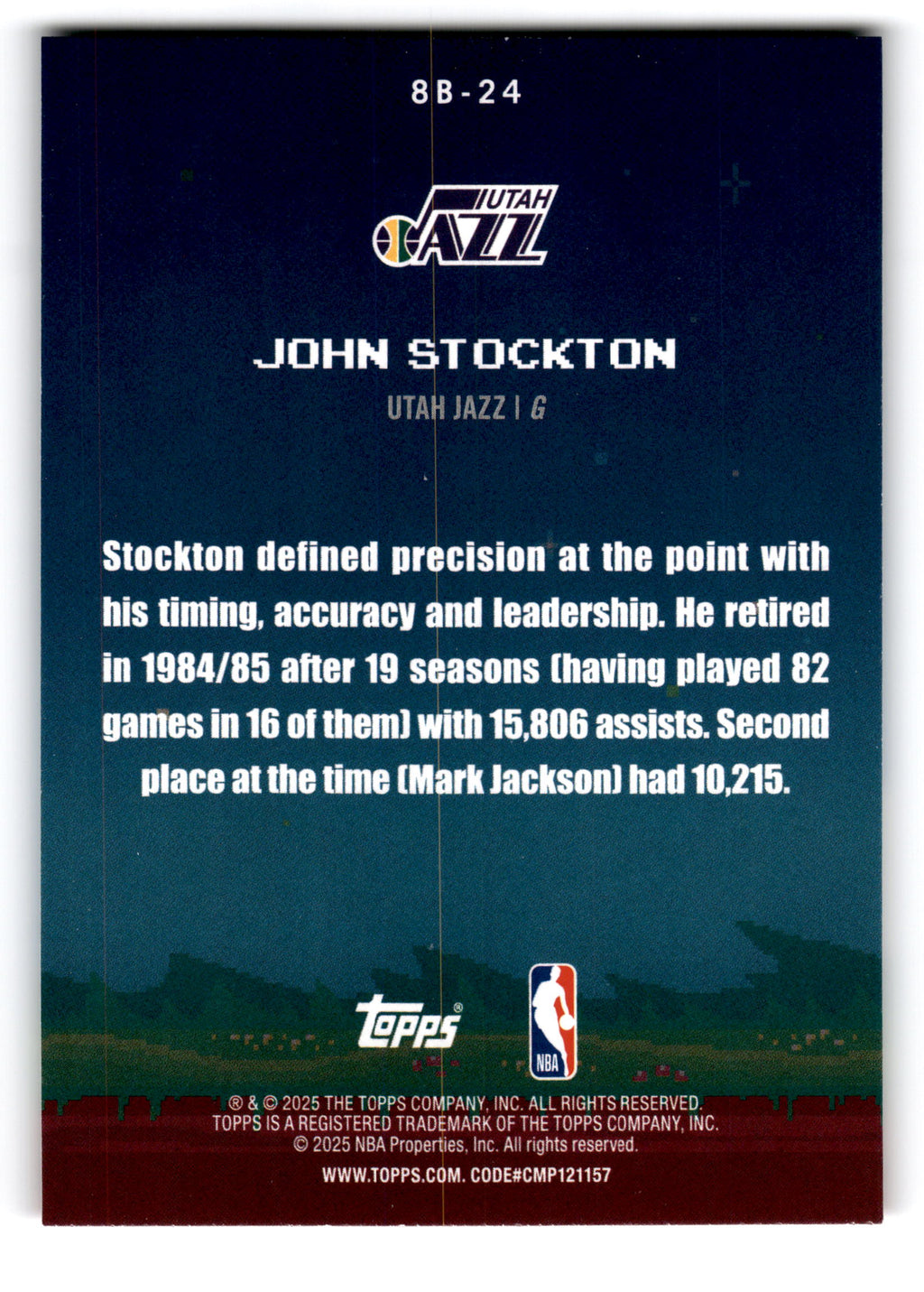 2025 Topps 8-Bit Ballers John Stockton #8B-24