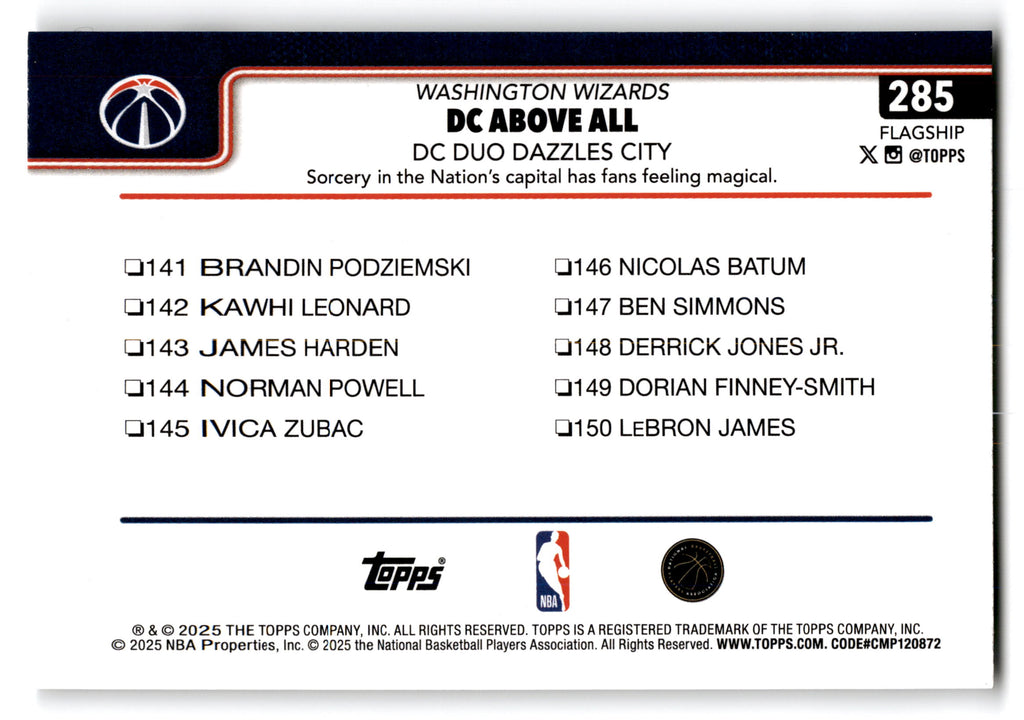 2025 Topps Flagship Deni Avdija Kyle Kuzma #285