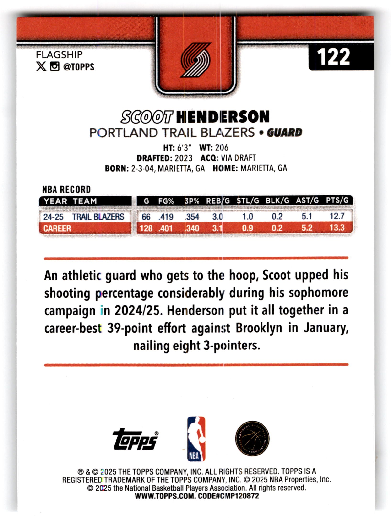2025 Topps Flagship Scoot Henderson #122