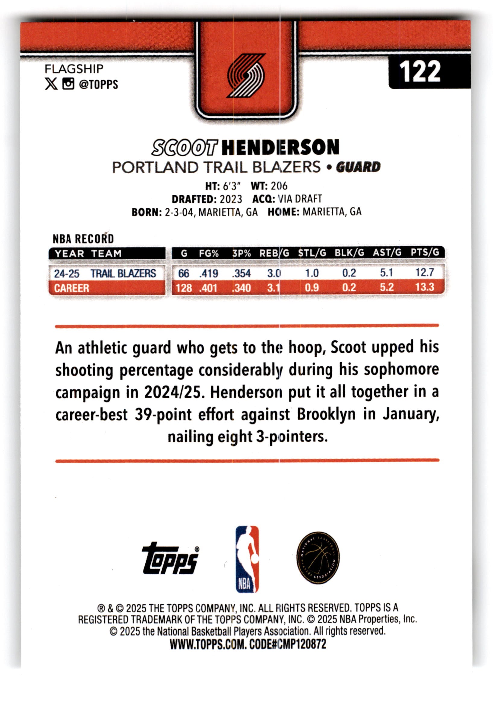 2025 Topps Flagship Scoot Henderson #122