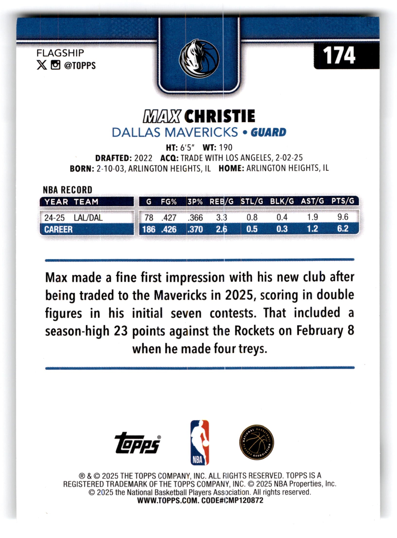 2025 Topps Max Christie #174