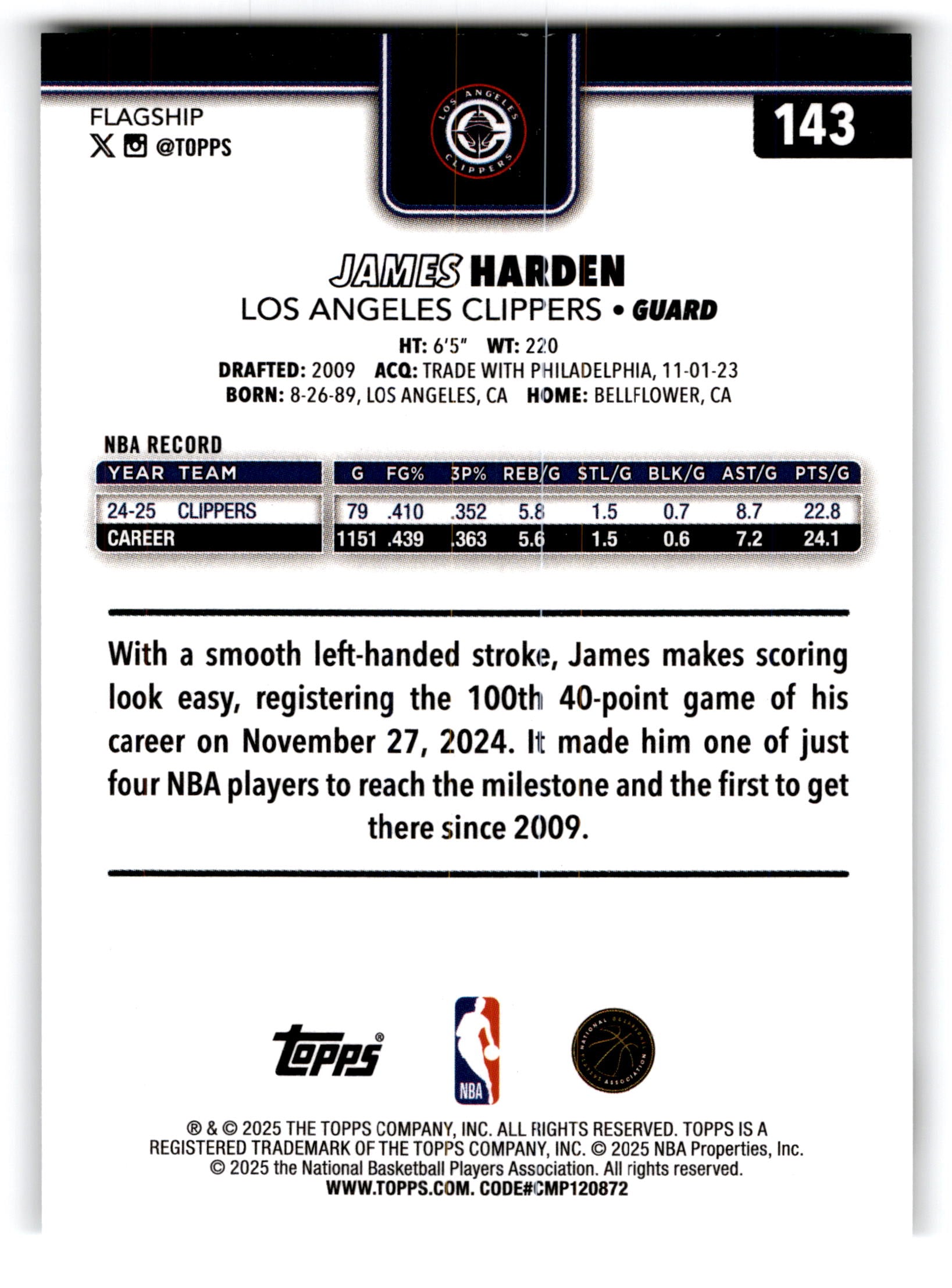 2025 Topps Flagship James Harden #143