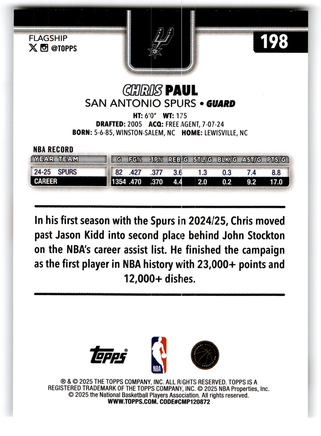 2025 Topps Flagship Chris Paul #198