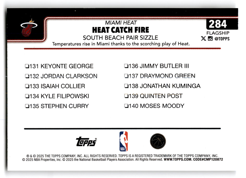 2025 Topps Flagship Tyler Herro Jimmy Butler #284
