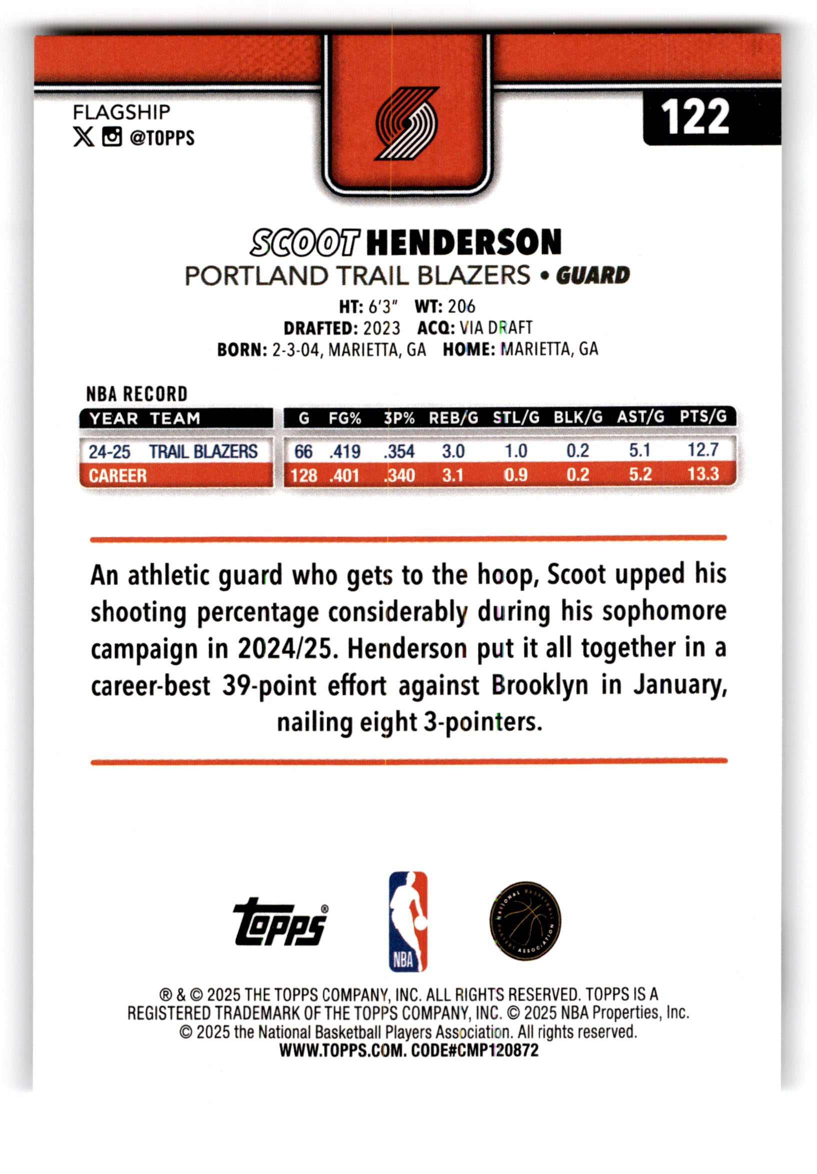 2025 Topps Flagship Scoot Henderson #122