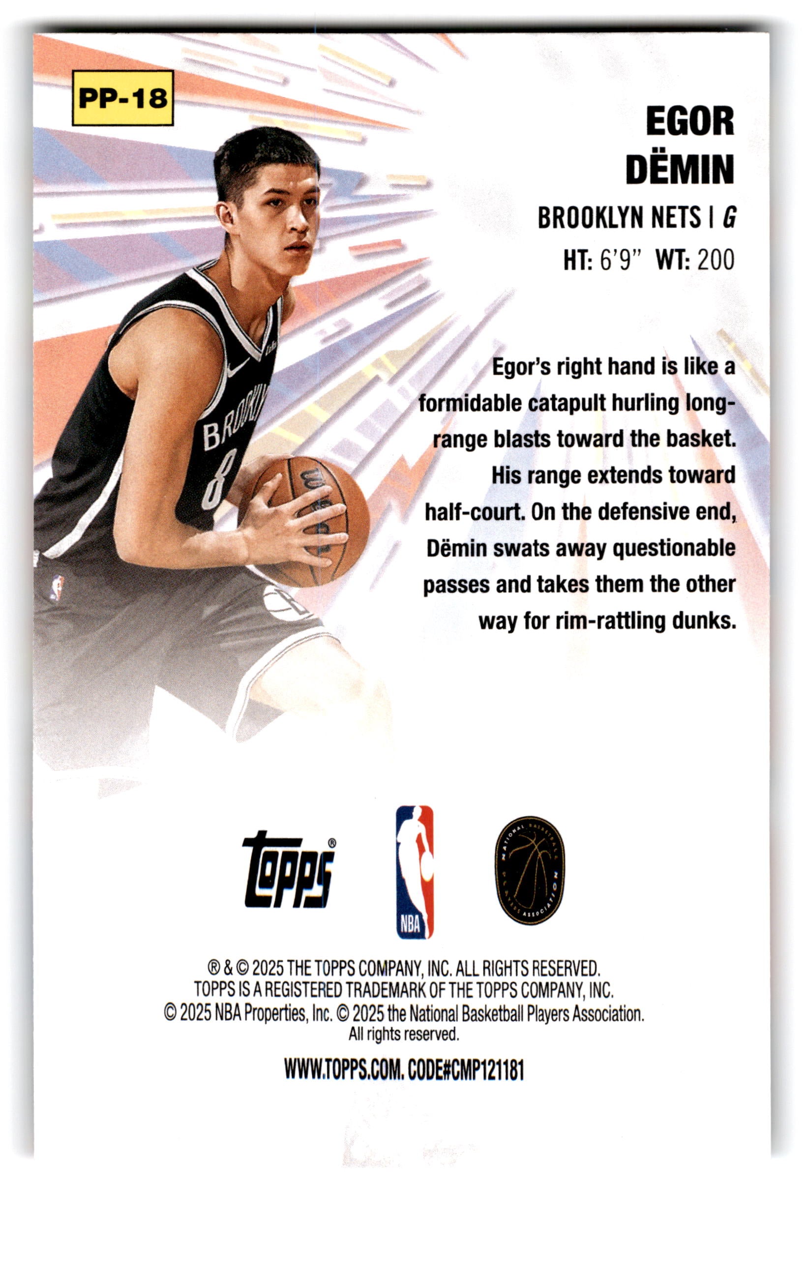 2025 Topps Power Players Egor Demin #PP-18 RC