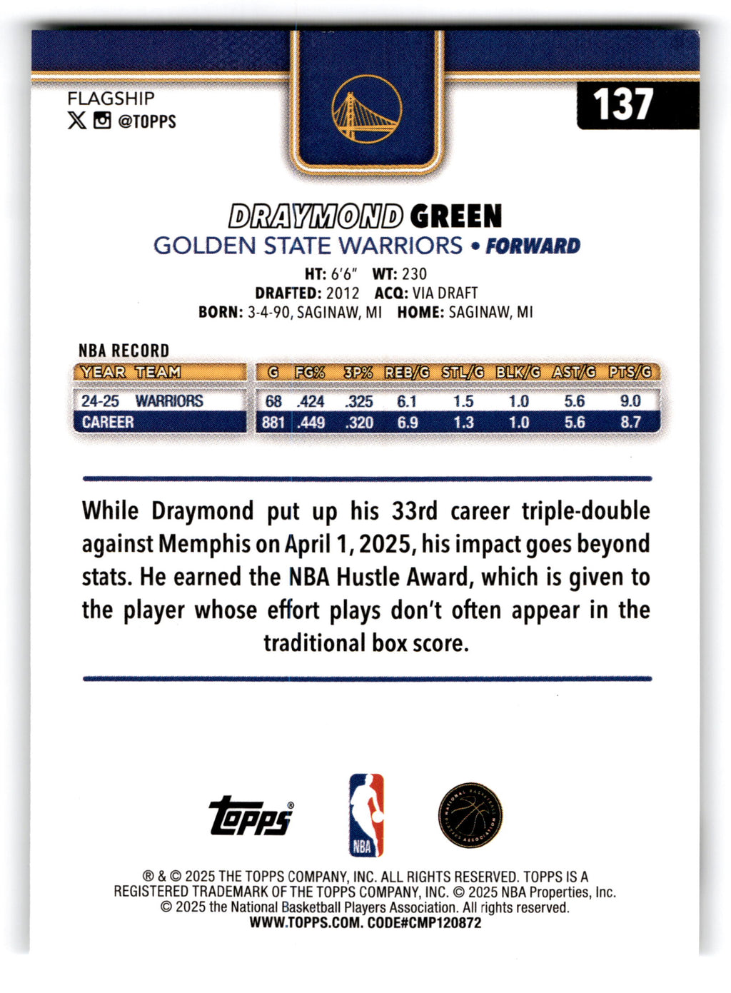 2025 Topps Draymond Green #137