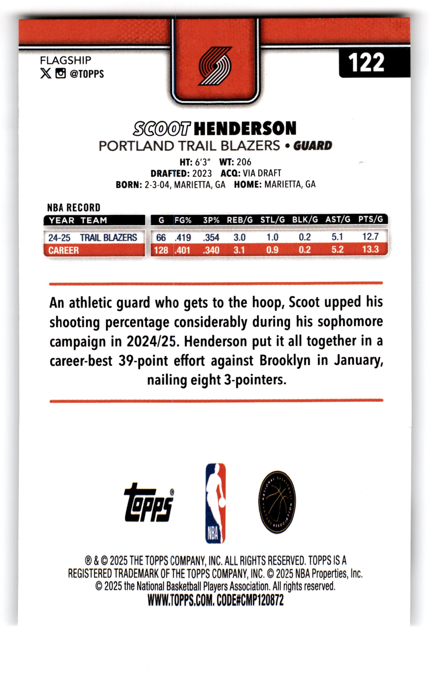 2025 Topps Flagship Scoot Henderson #122