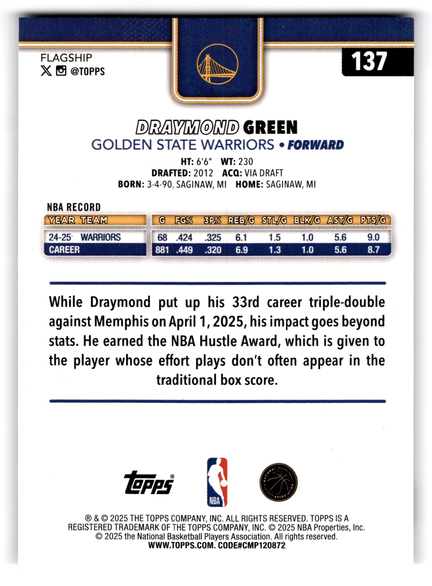 2025 Topps Flagship Draymond Green #137