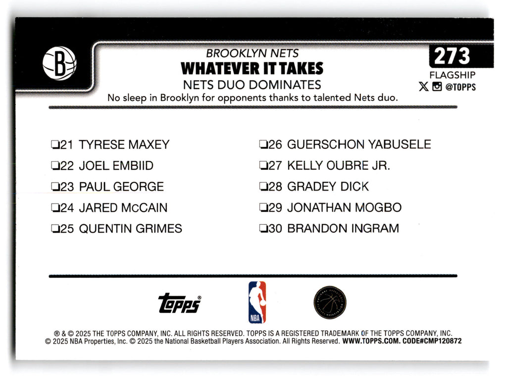 2025 Topps Flagship Whatever It Takes Multiple Players #273