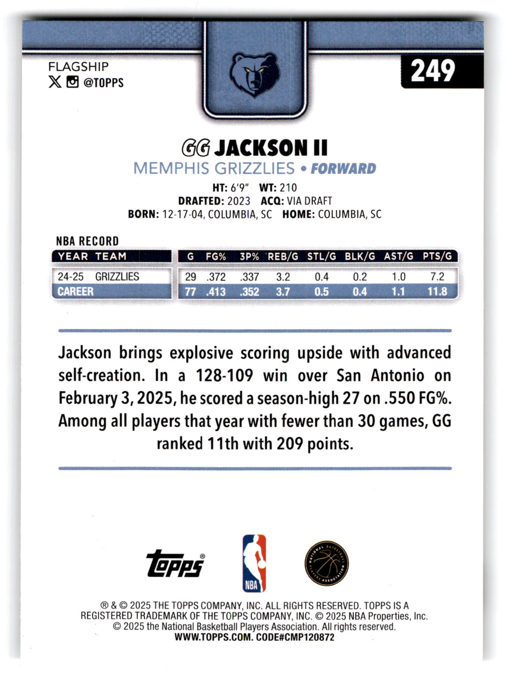 2025 Topps GG Jackson II #249