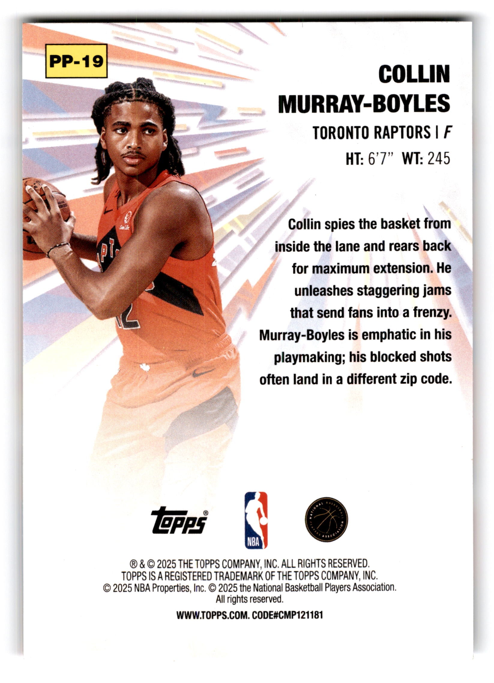 2025 Topps Power Players Collin Murray-Boyles #PP-19 RC