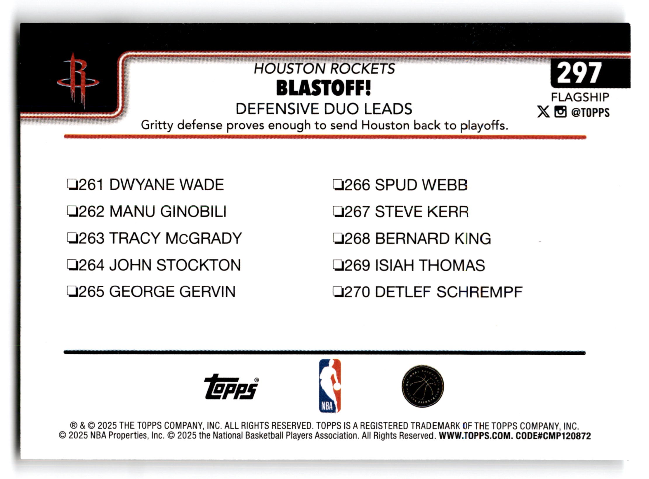 2025 Topps Flagship Blastoff! Houston Rockets #297