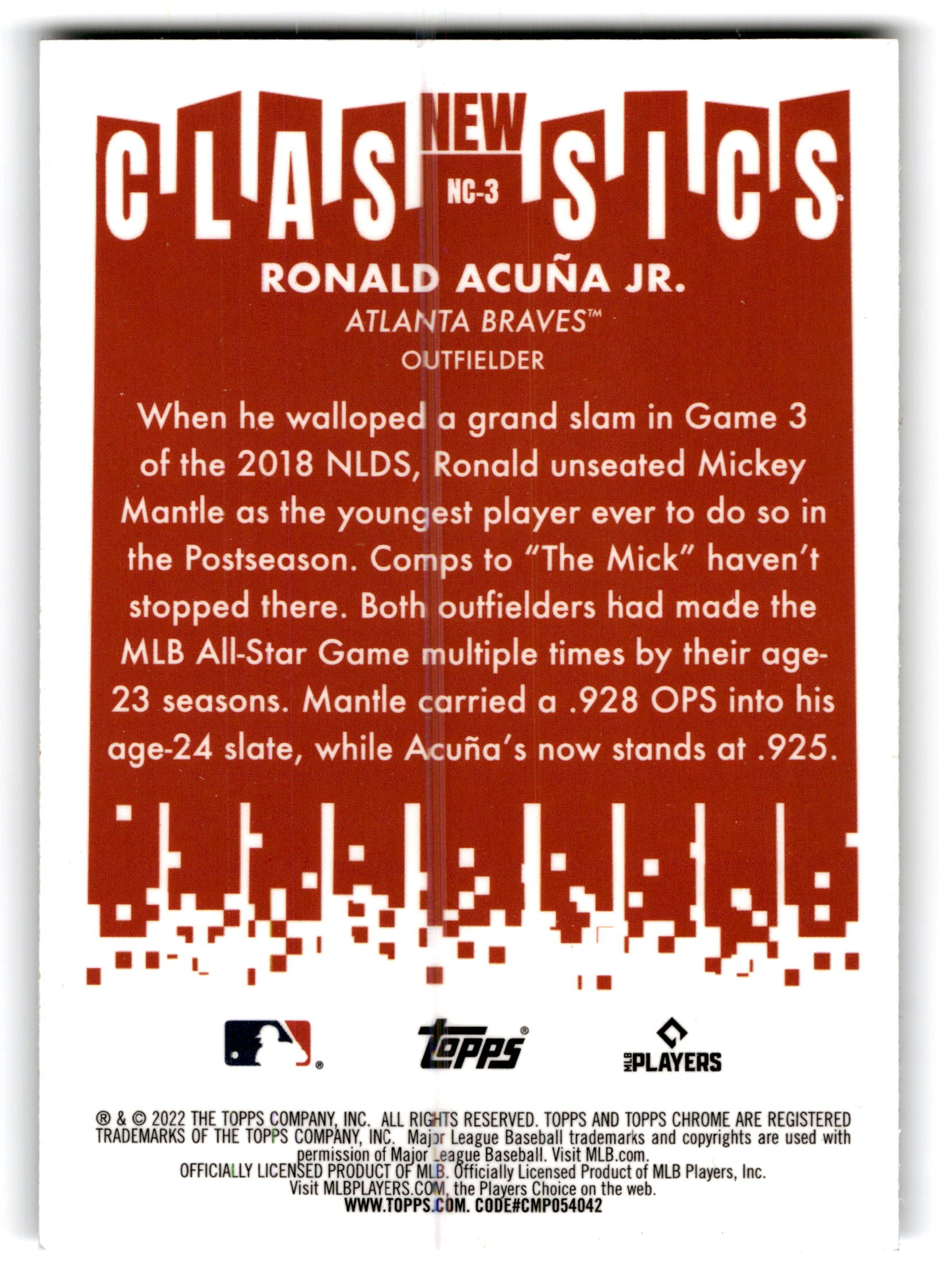 2022 Topps Chrome New Classics Ronald Acuña Jr. #NC-3