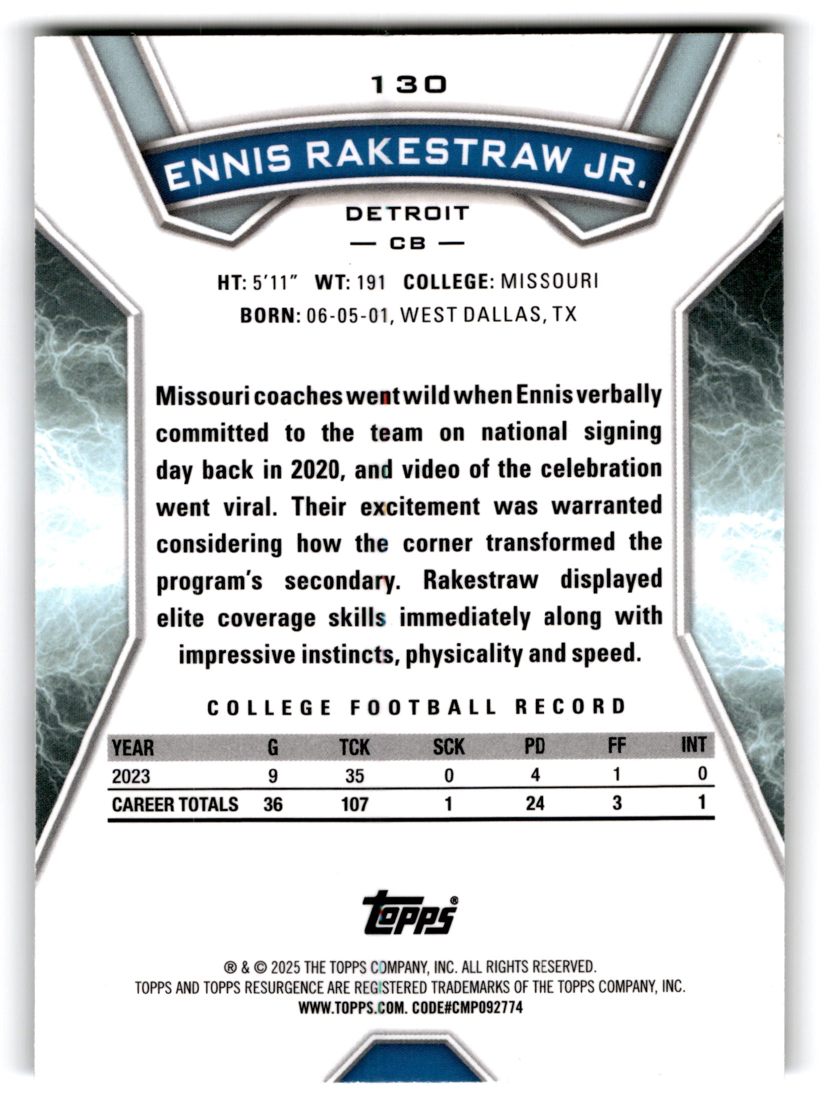 2025 Topps Ennis Rakestraw Jr. #130 RC