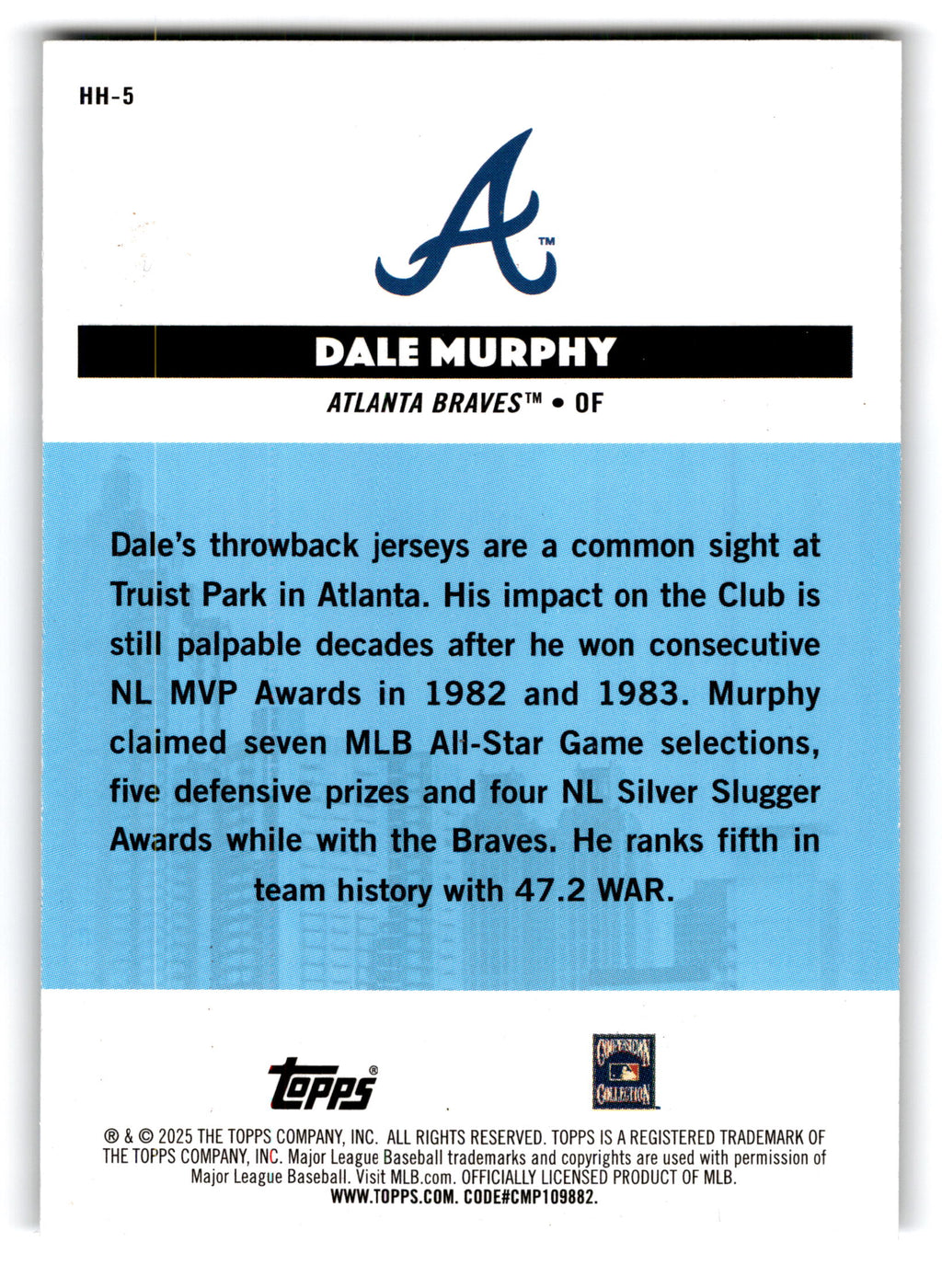 2025 Topps All-Star Game Homegrown Heroes Dale Murphy #HH-5