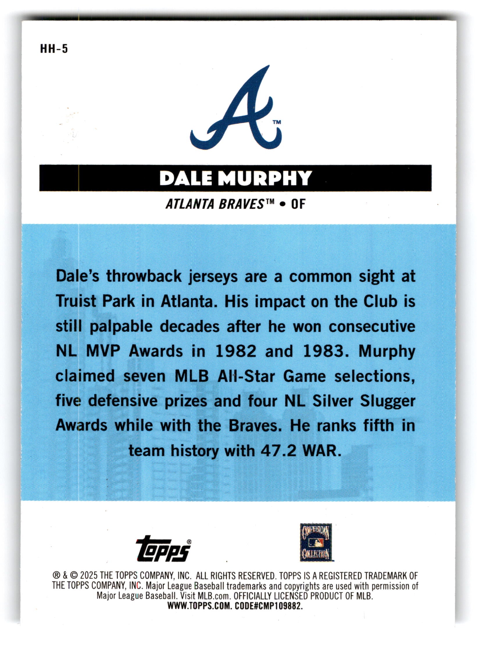 2025 Topps All-Star Game Homegrown Heroes Dale Murphy #HH-5