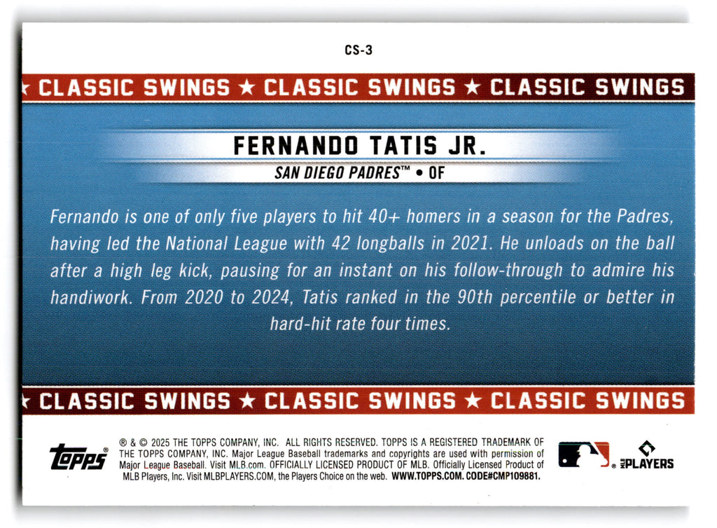 2025 Topps All-Star Game Classic Swings Fernando Tatis Jr. #CS-3