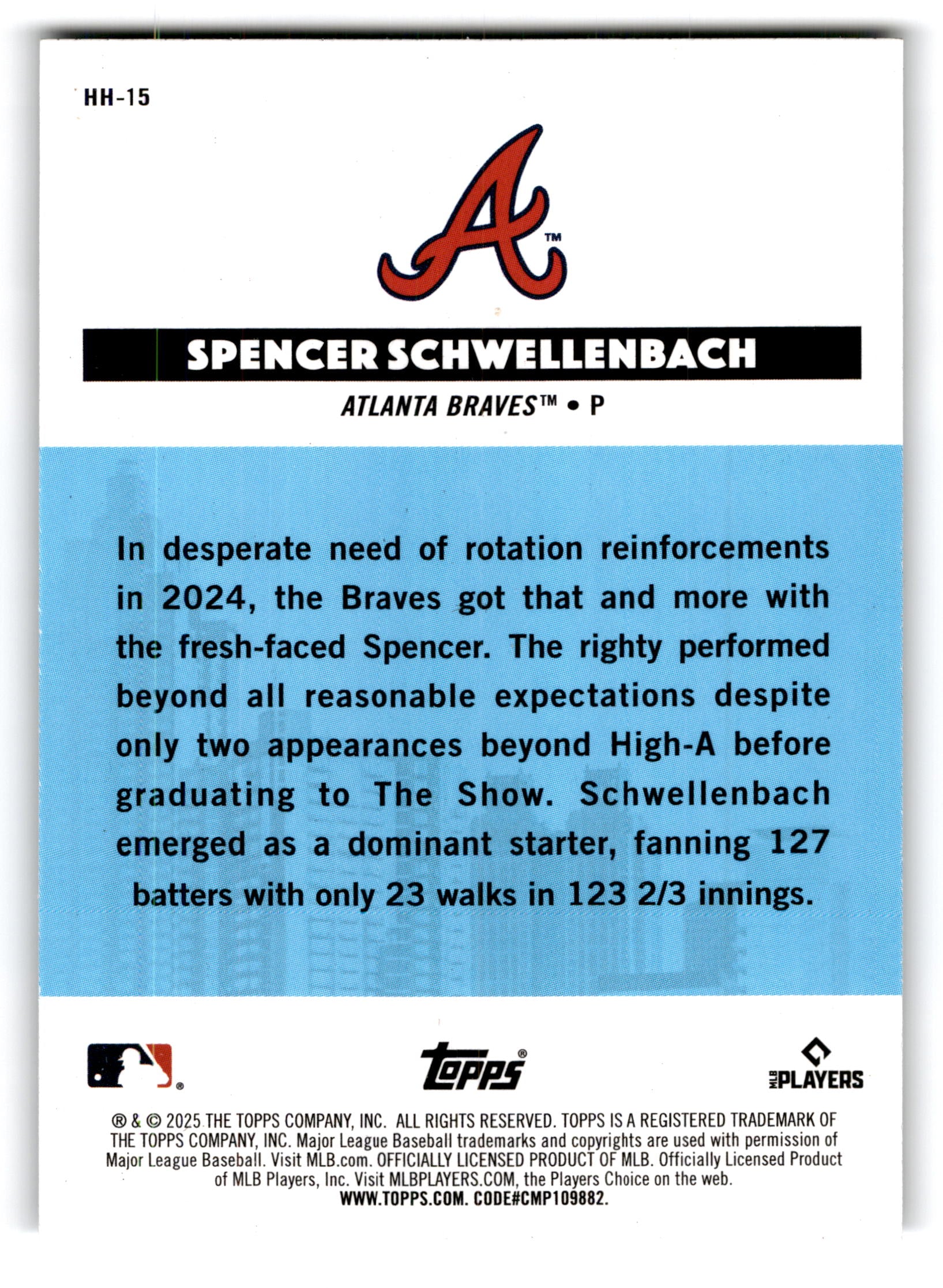 2025 Topps All-Star Game Homegrown Heroes Spencer Schwellenbach #HH-15 2/3