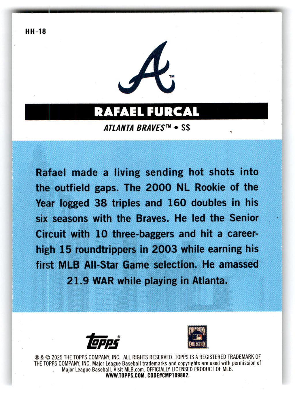 2025 Topps Homegrown Heroes Rafael Furcal #HH-18