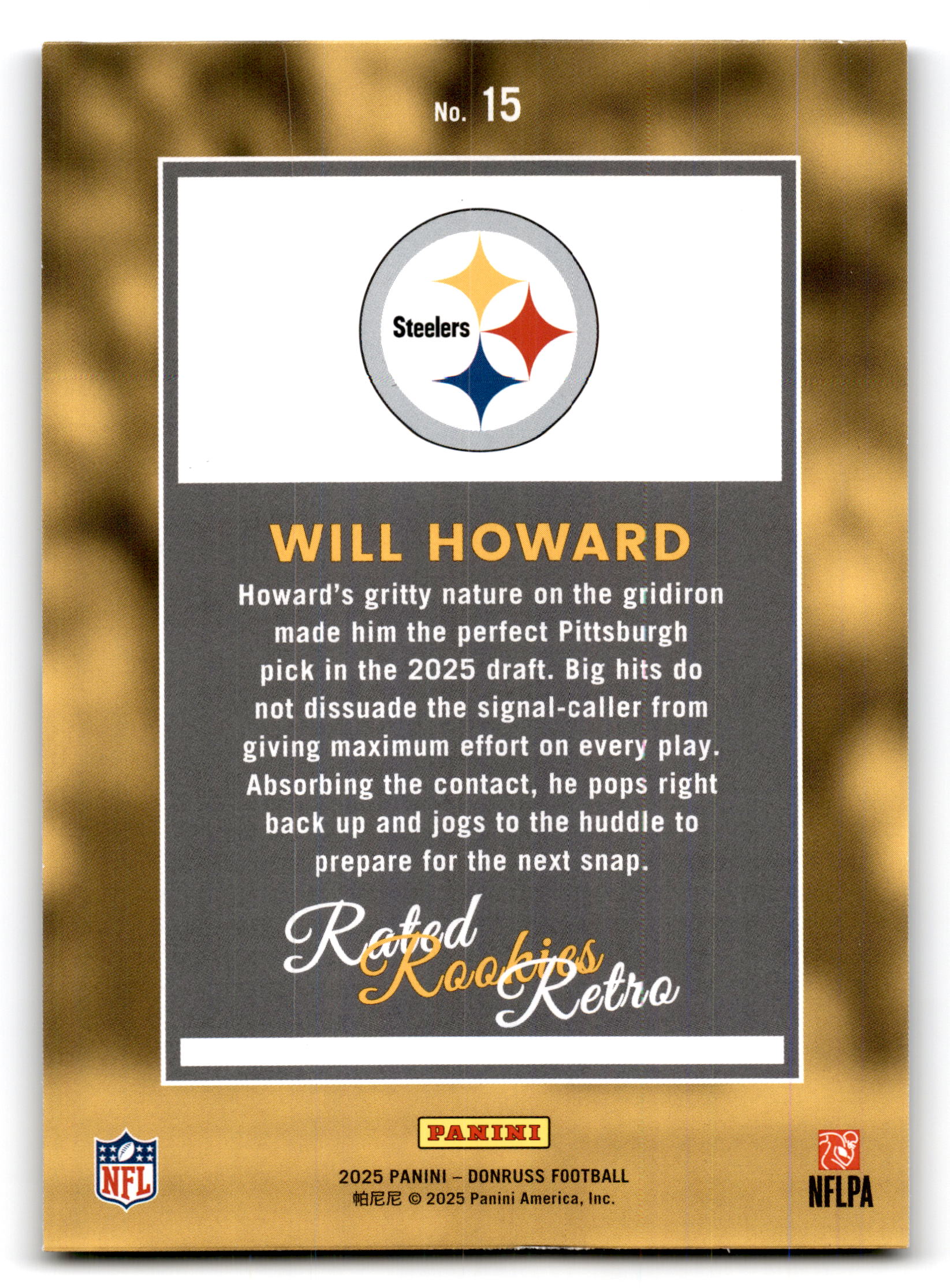 2025 Panini Donruss Rated Rookies Retro Will Howard #15