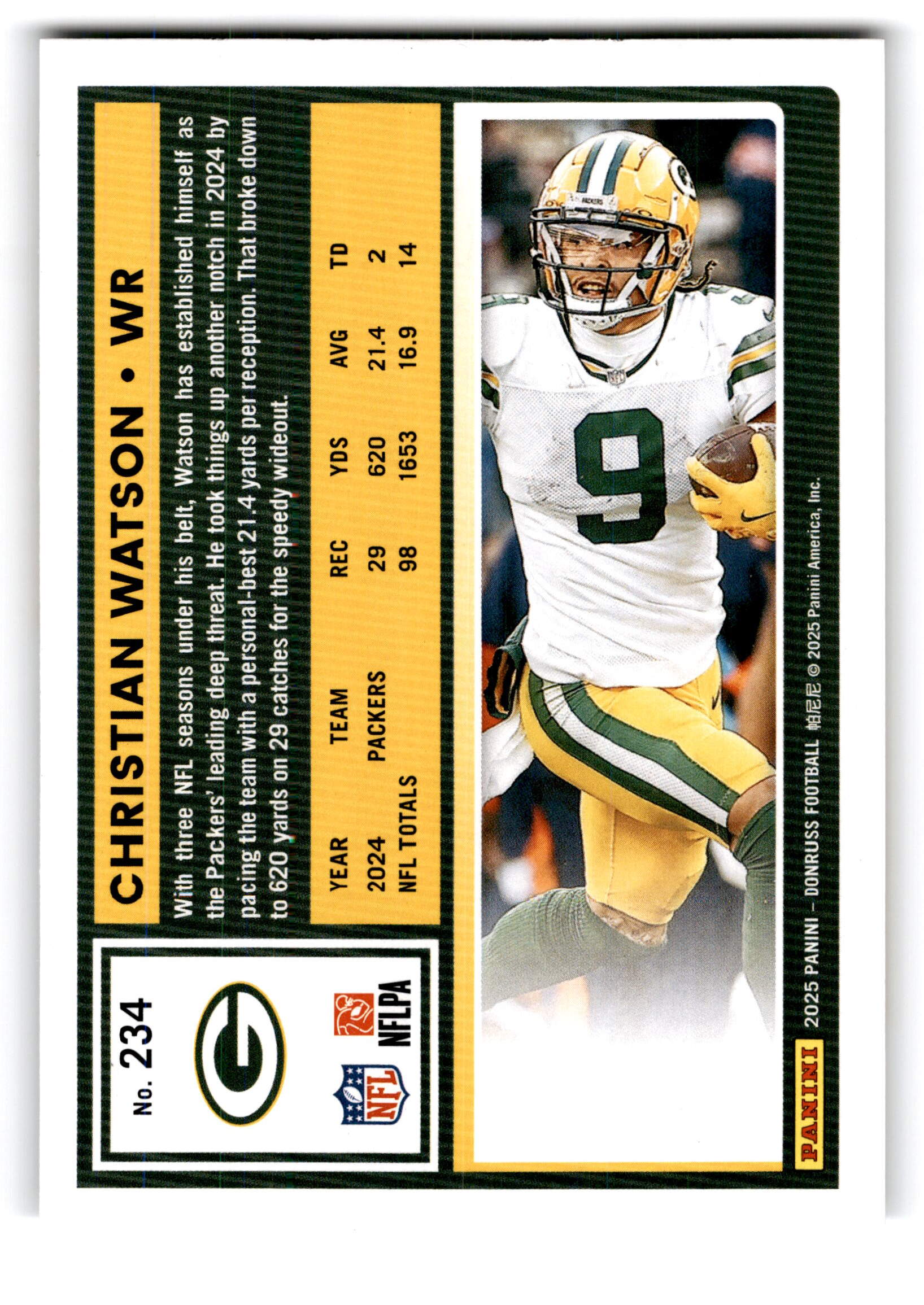 2025 Panini Donruss Christian Watson #234