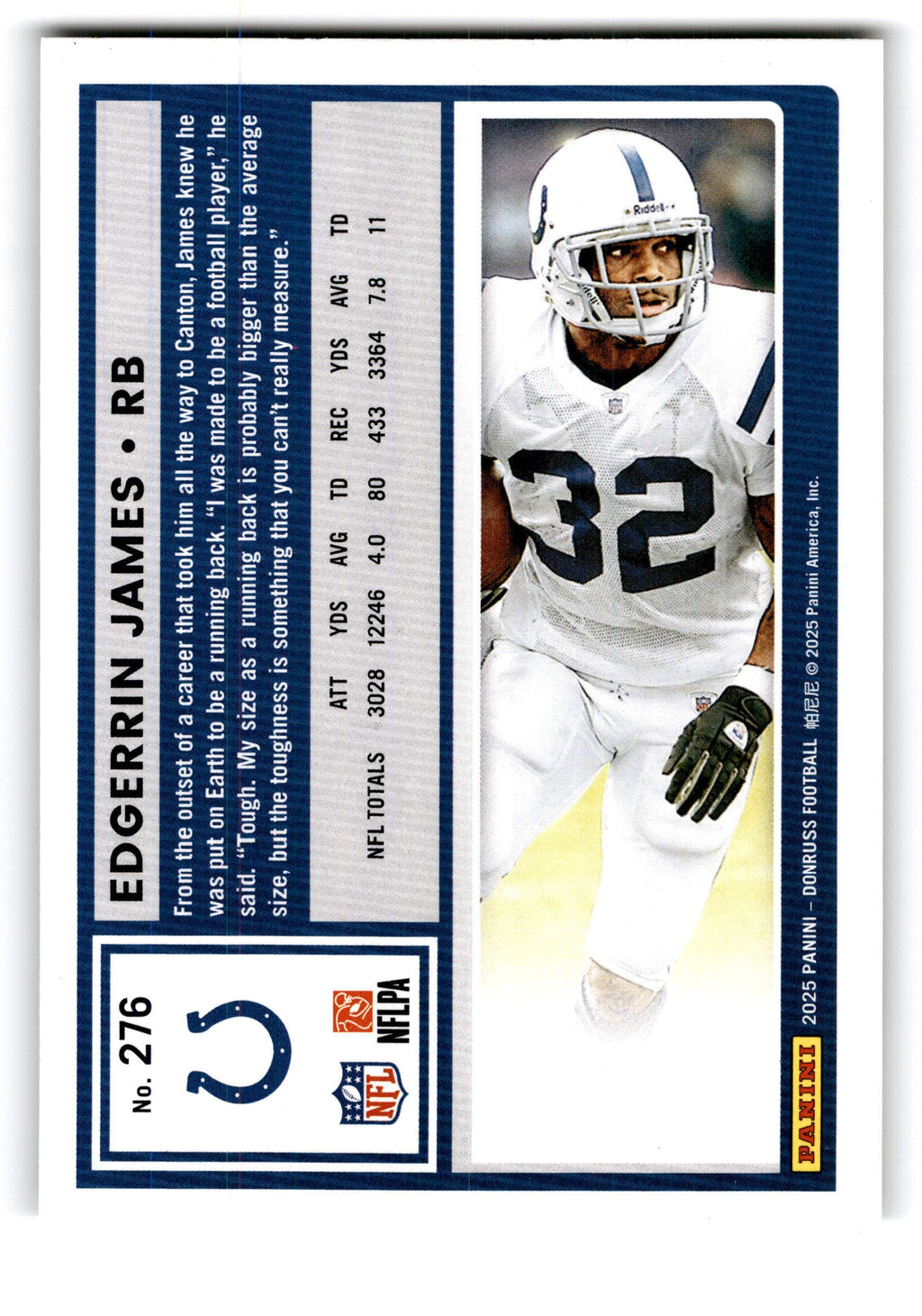 2025 Panini Donruss Football Edgerrin James #276